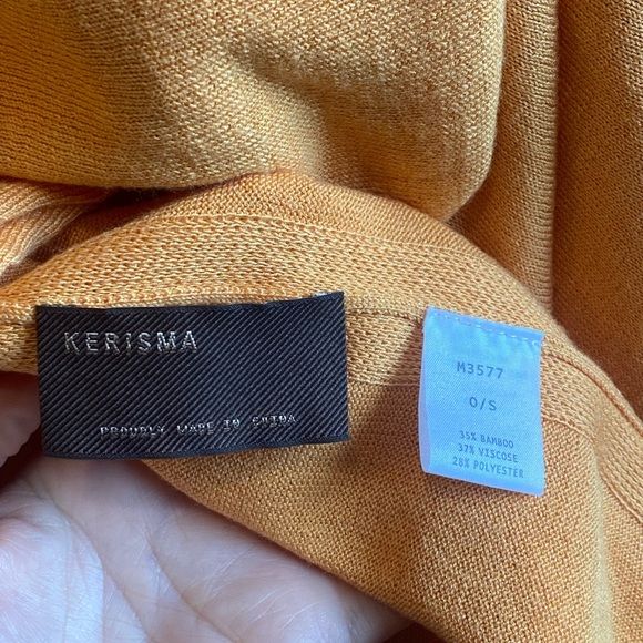 Kerisma Bamboo Blend Orange Dress Topper Poncho m/Shawl - Picture 5 of 5